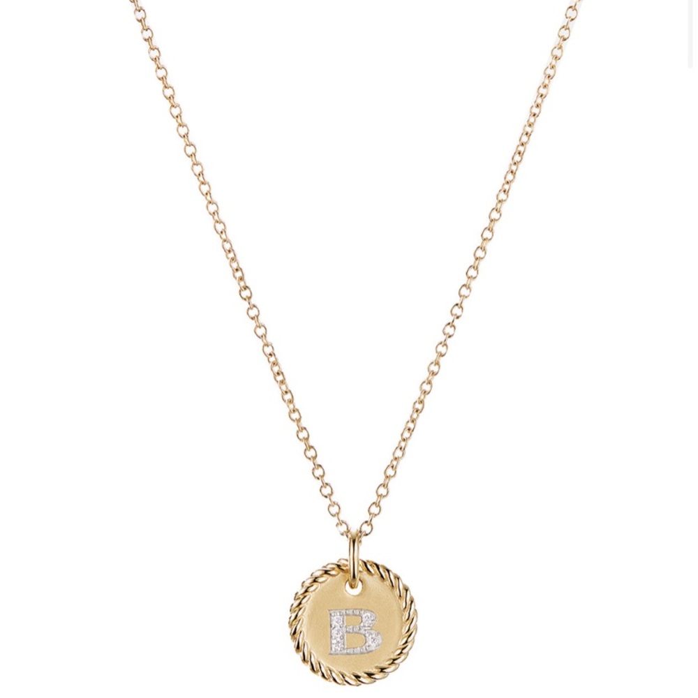 David Yurman “B” initial necklace